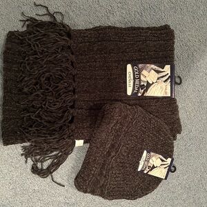 Charcoal chenille Scarf and Hat Set